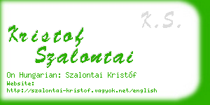 kristof szalontai business card